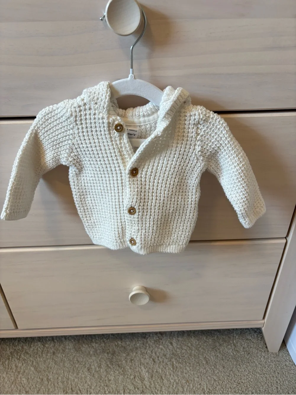 2 Carter's Cream Hooded Jackets with Ear Details